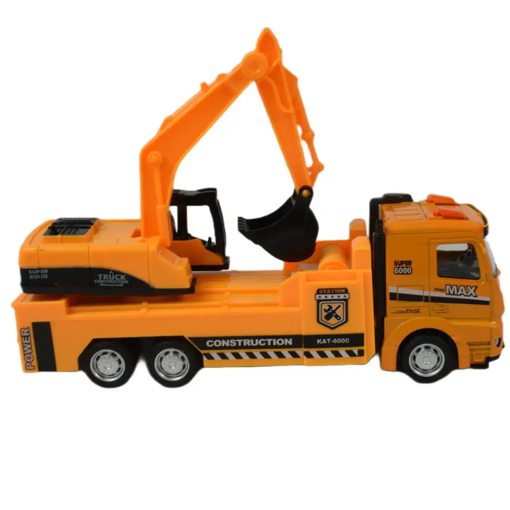 Service Team: Építőipari lendkerekes teherautó fénnyel és hanggal többféle változatban 20cm kép 16