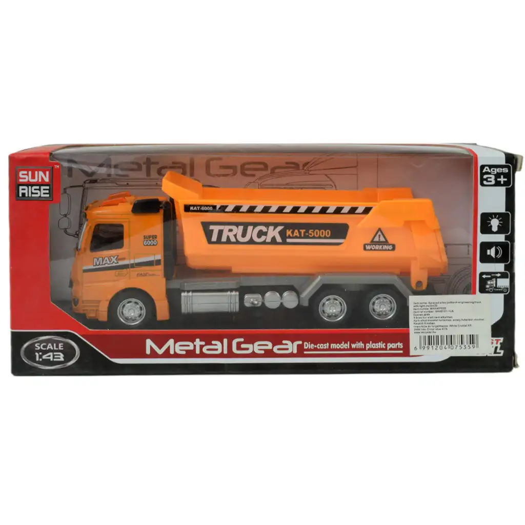 Service Team: Építőipari lendkerekes teherautó fénnyel és hanggal többféle változatban 20cm kép 18