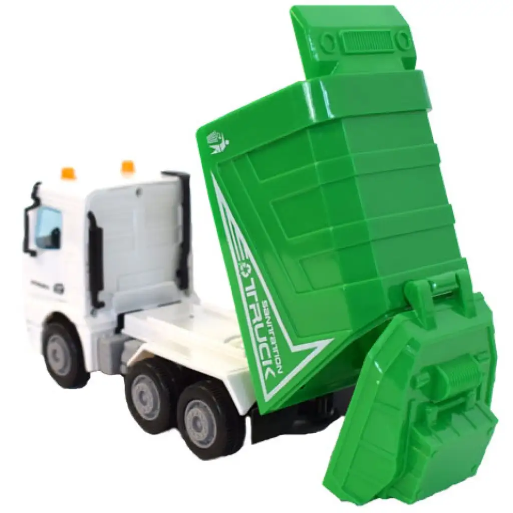 Zöld szemétszállító teherautó 17cm kép 3