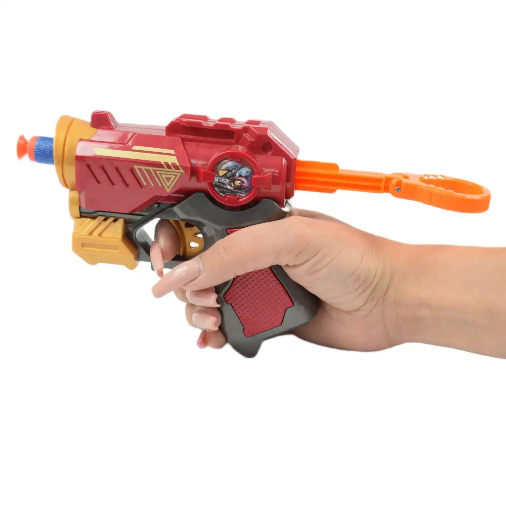 Cool Soft Bullet Gun: Kisméretű szivacslövő fegyver töltényekkel piros színben 14cm kép 5