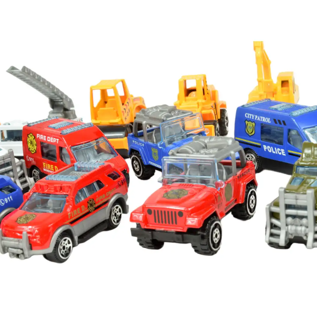 Car Model: Közszolgálati 16db-os mentő, tűzoltó, katonai és munkagép járműszett kép 10