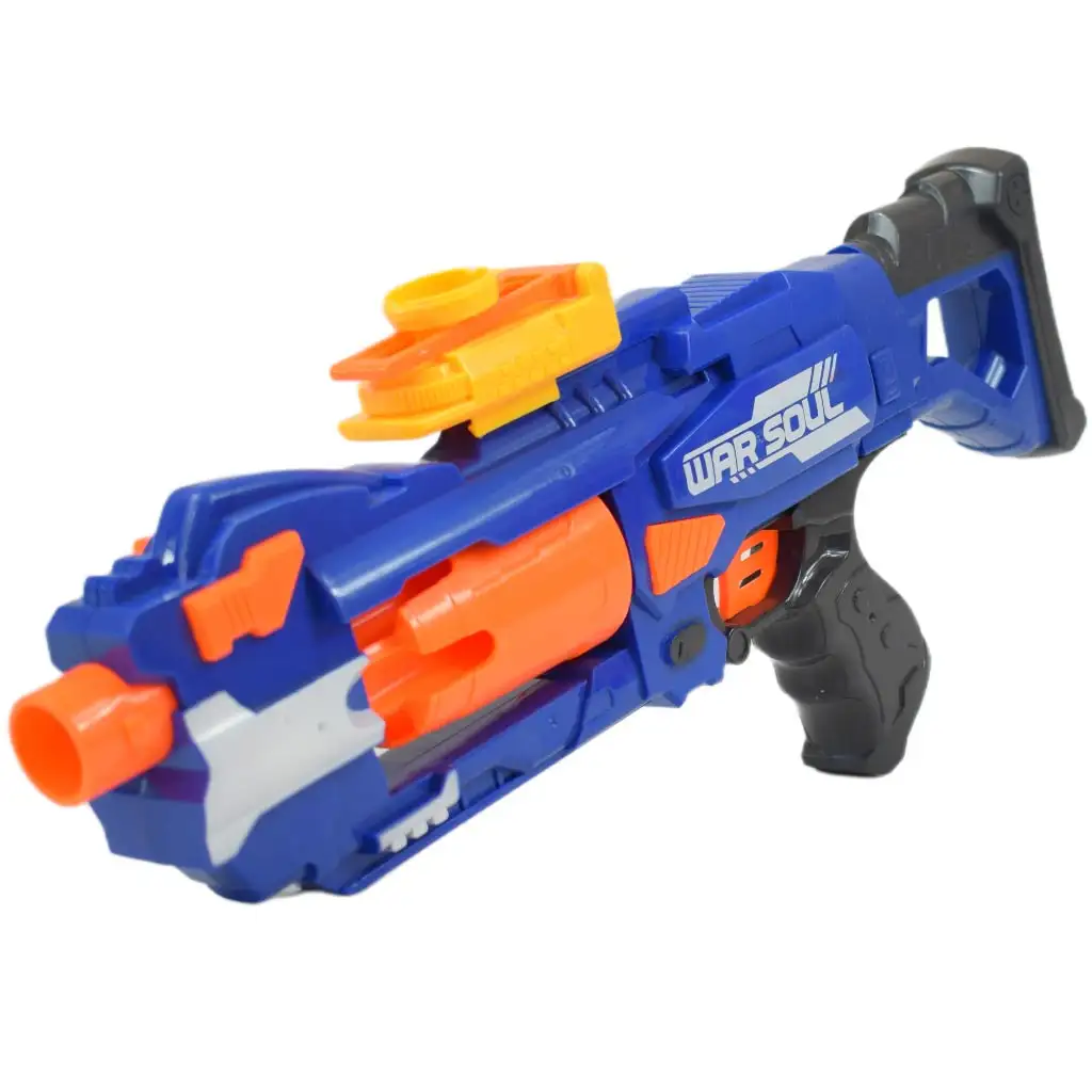 Soft Bullet Gun: Forgótáras manuális szivacslövő fegyver töltényekkel 44cm kép 2