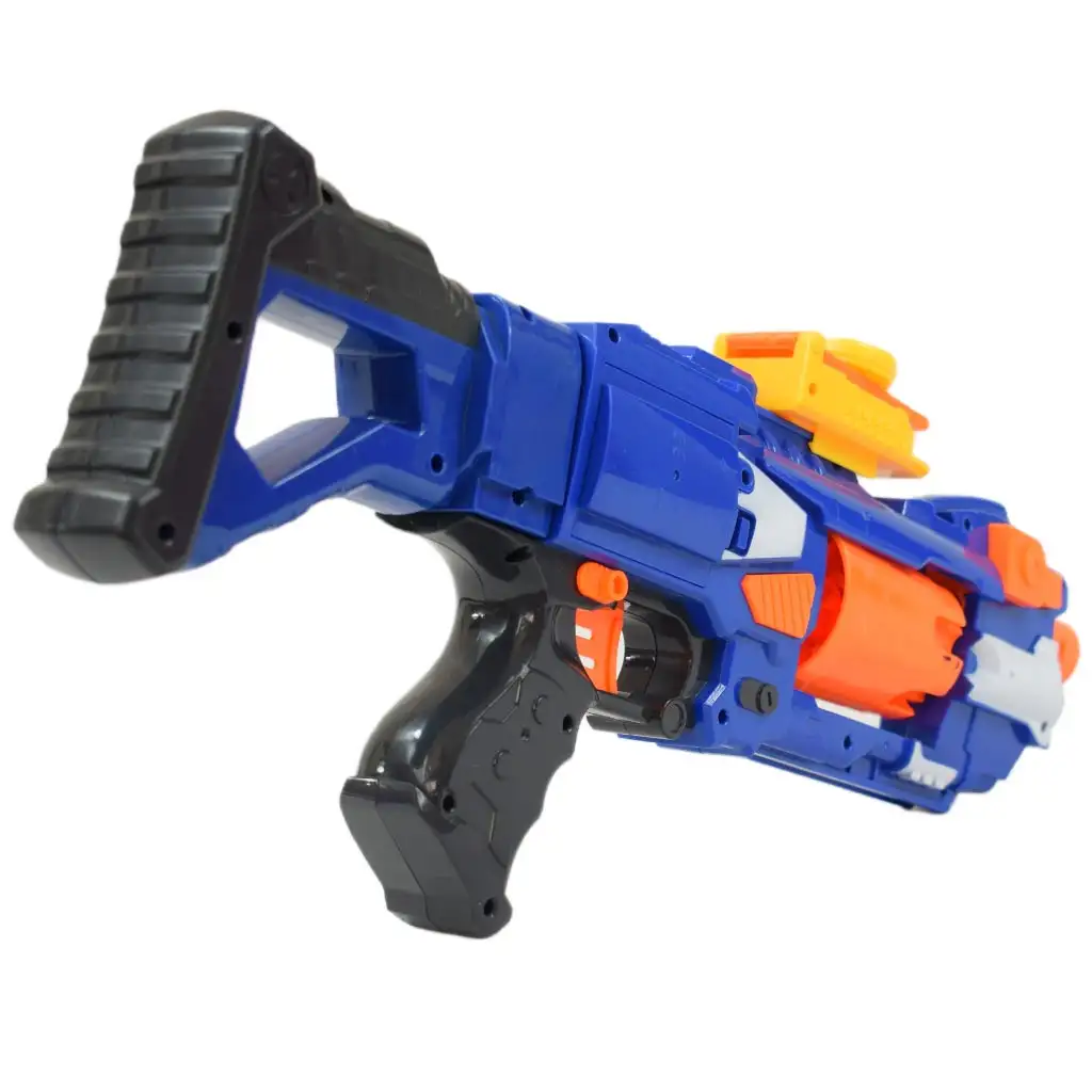 Soft Bullet Gun: Forgótáras manuális szivacslövő fegyver töltényekkel 44cm kép 4