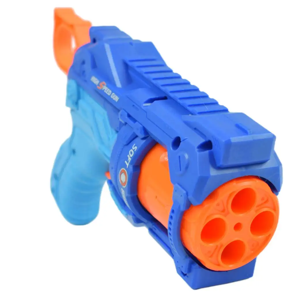 Soft Bullet: Reflex 4 manuális forgótáras szivacslövő fegyver céltáblával 22cm kép 4