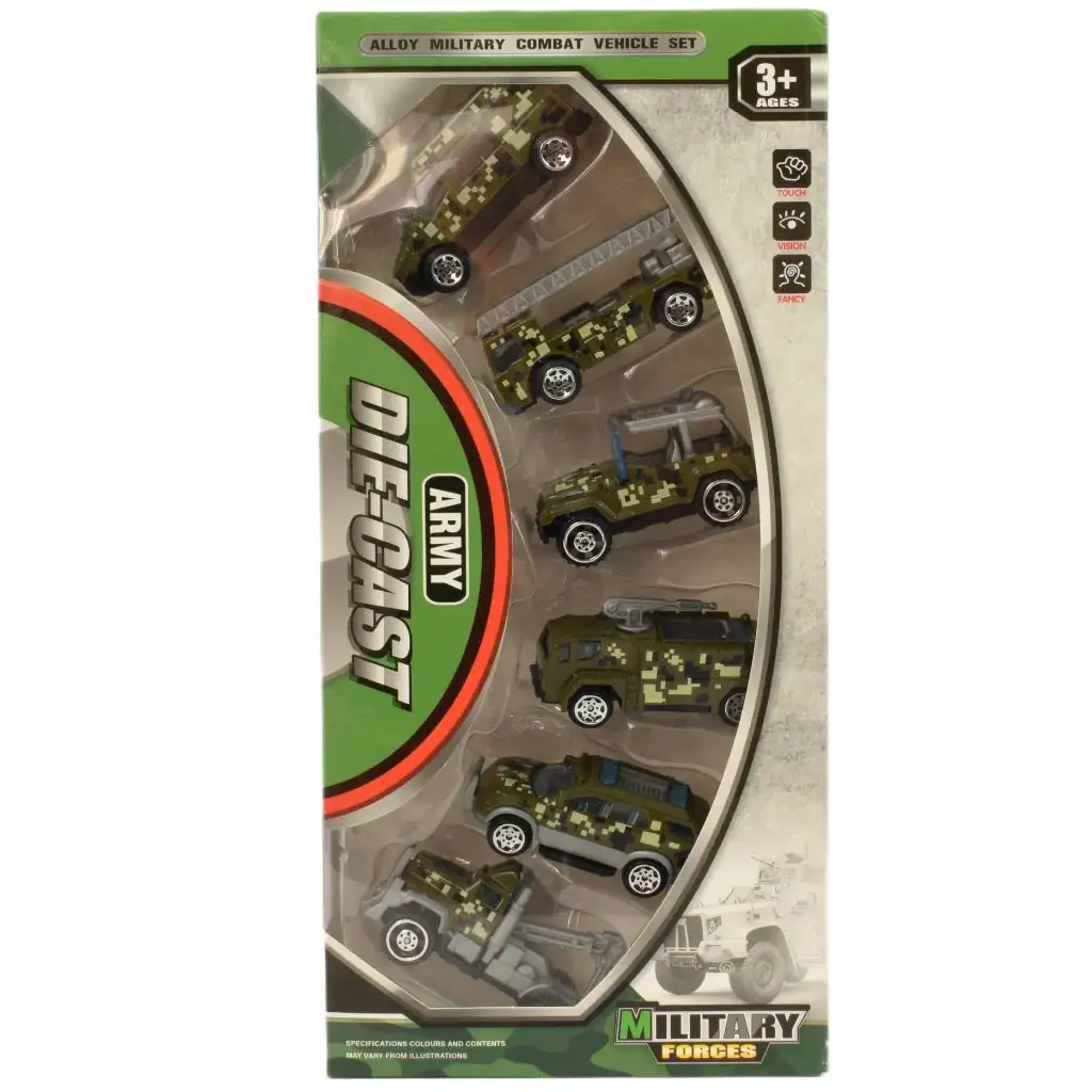 Army Die-Cast: Katonai 6 db-os kisautó szett kép 3