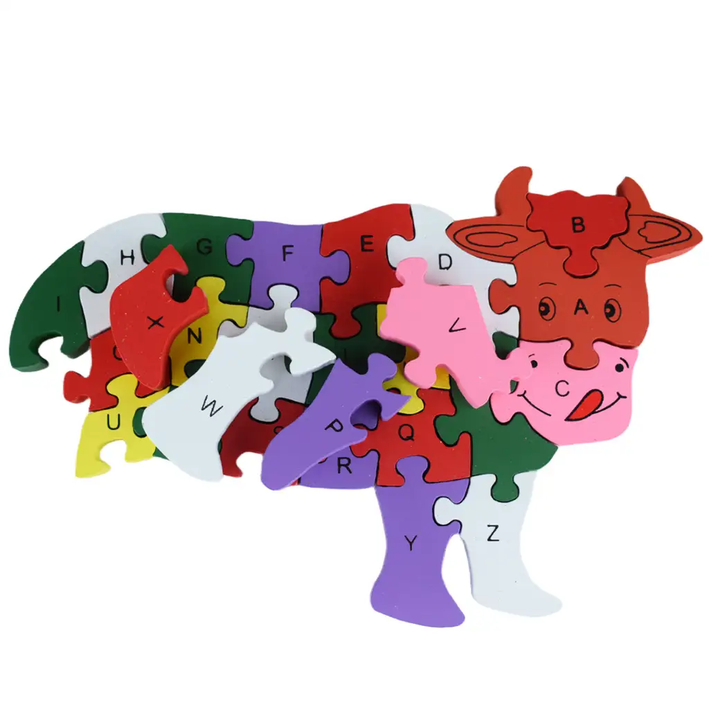 ABC - 123 tehén fa oktató puzzle kép 2