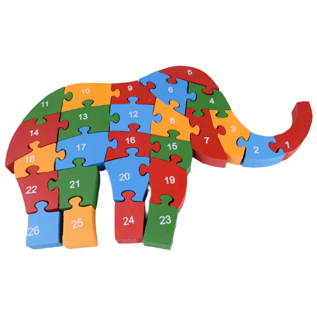 ABC - 123 elefántos fa oktató puzzle kép 2