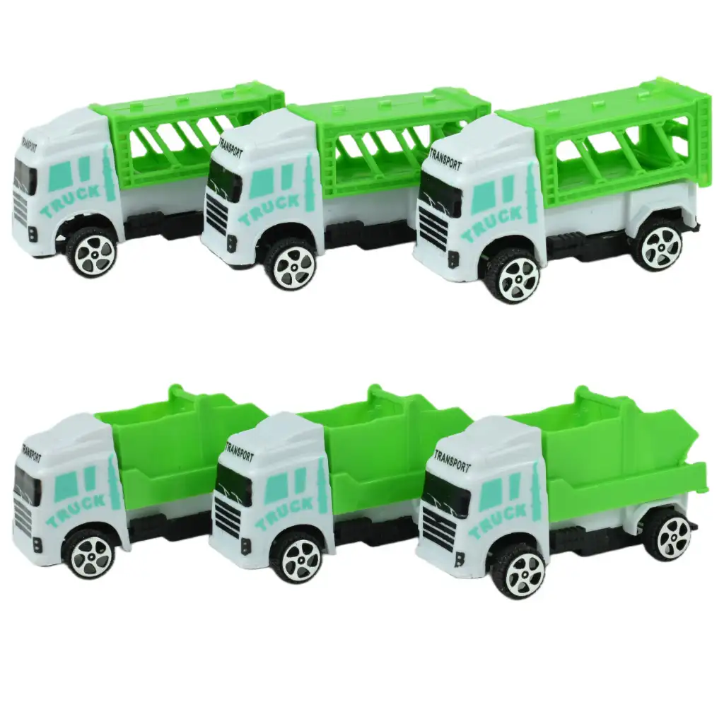 Sanitation Truck: 12 db-os hulladékszállító teherautó szett 1/64 kép 2