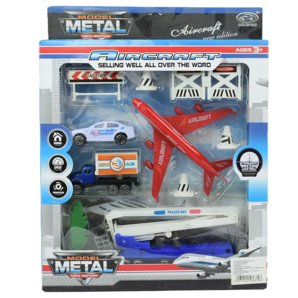 Aircraft: Reptülőtéri játékszett járművekkel, repülővel és kiegészítőkkel kétféle változatban kép 10