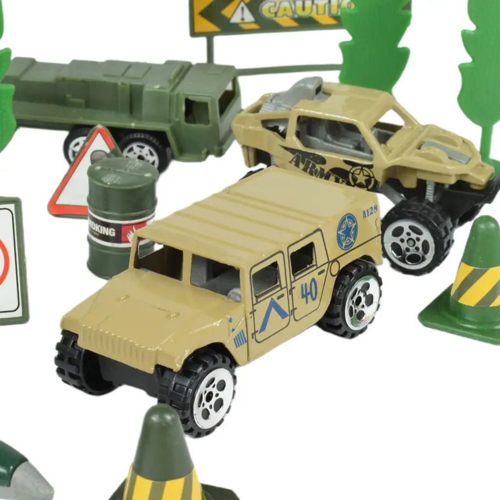 Super Army: Katonai játékszett fém járművekkel és lendkerekes repülővel kétféle változatban kép 3