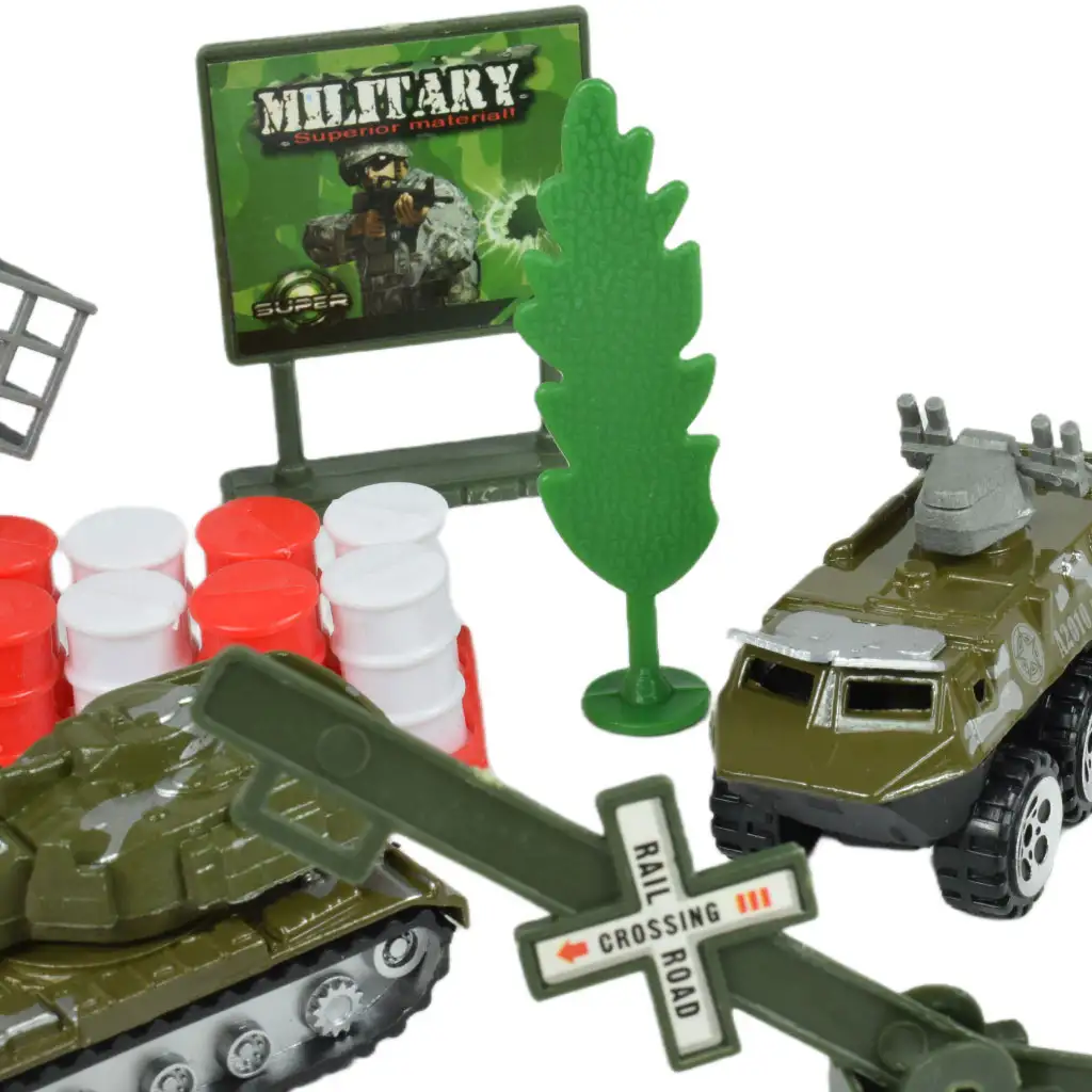 Super Army: Katonai játékszett fém járművekkel és lendkerekes repülővel kétféle változatban kép 8