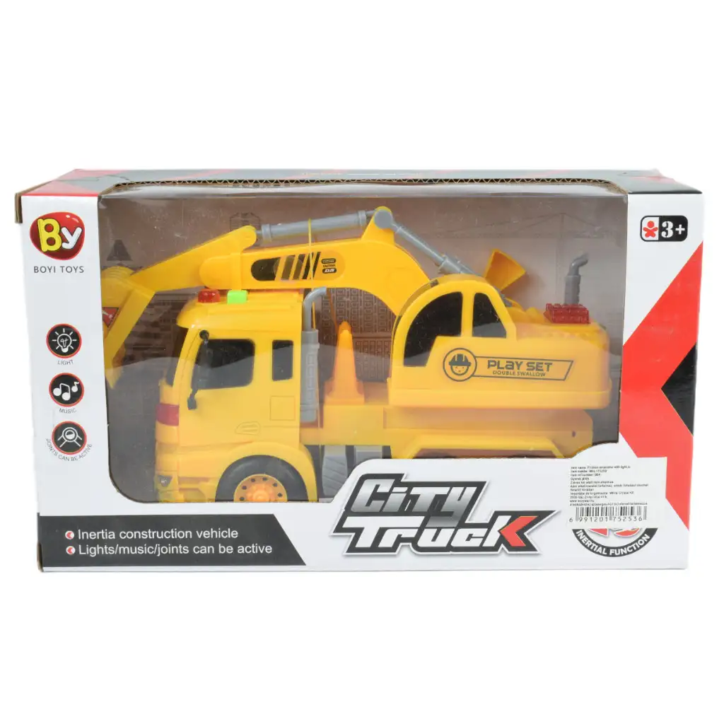 City Truck: Markolós teherautó fénnyel és hanggal 20cm kép 6