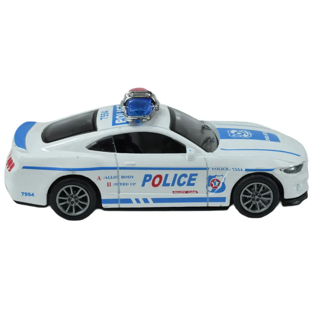 Police Cars: Lendkerekes fém rendőrautó többféle változatban 11cm 1db kép 4