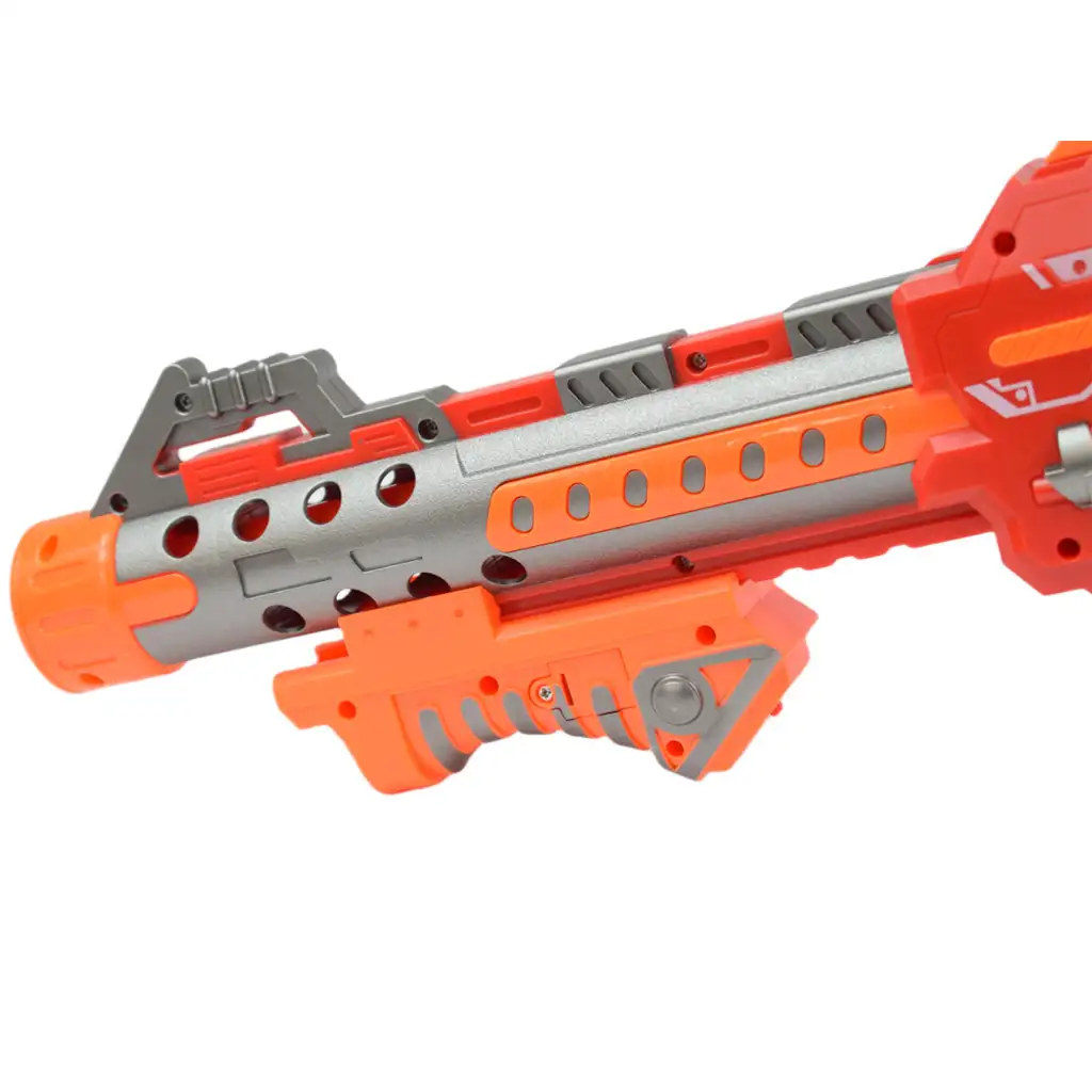 Flames Storm: Elektromos piros óriás szivacslövő fegyver fénnyel, forgótárral és tölténnyel 73cm kép 2