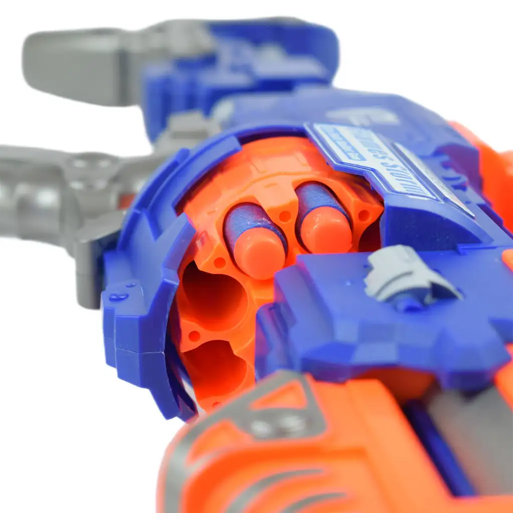 Flames Storm: Elektromos óriás szivacslövő fegyver fénnyel, forgótárral és töltényekkel 73cm kép 7