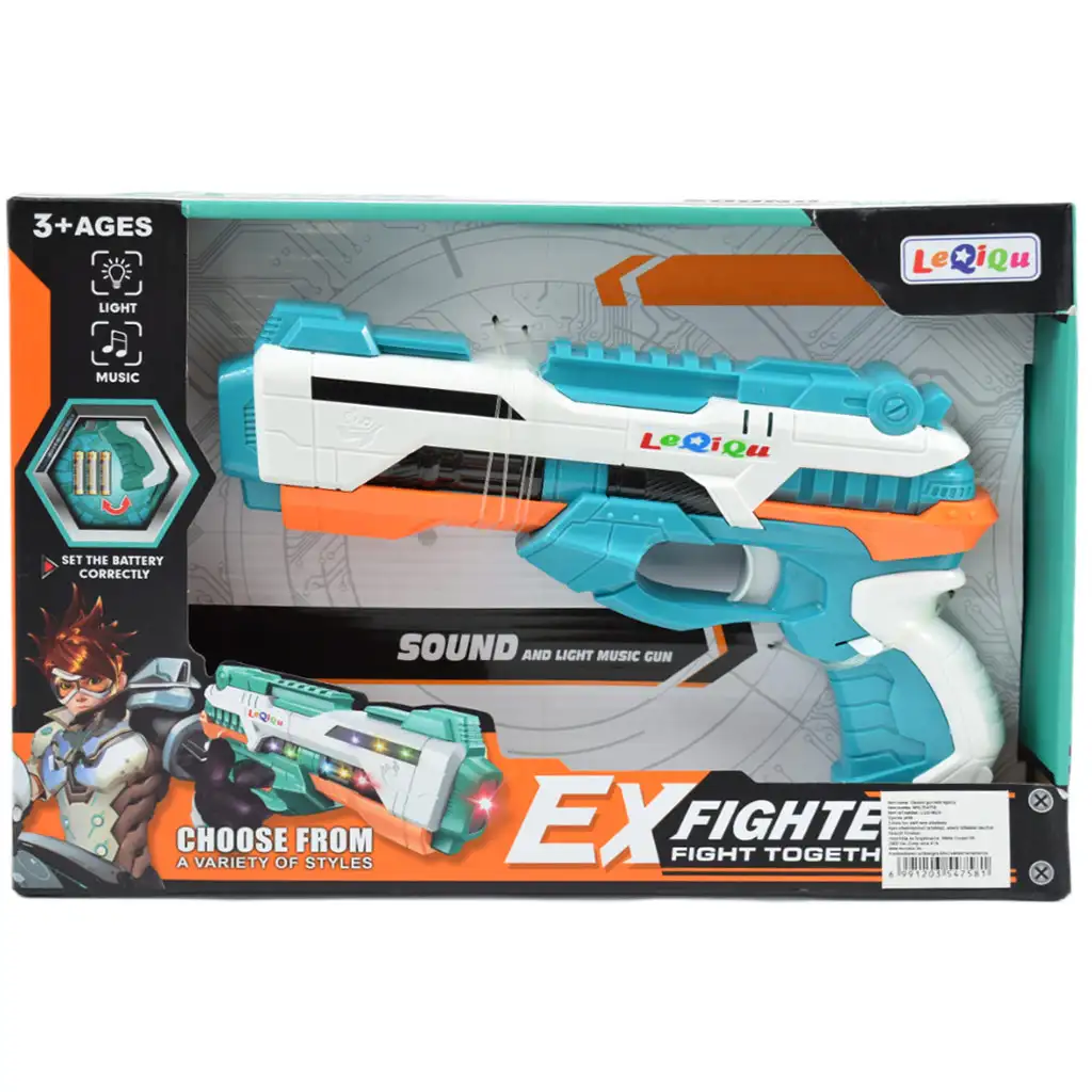 Ex Fighter: Elektromos űrfegyver fénnyel és hanggal 25cm kép 3