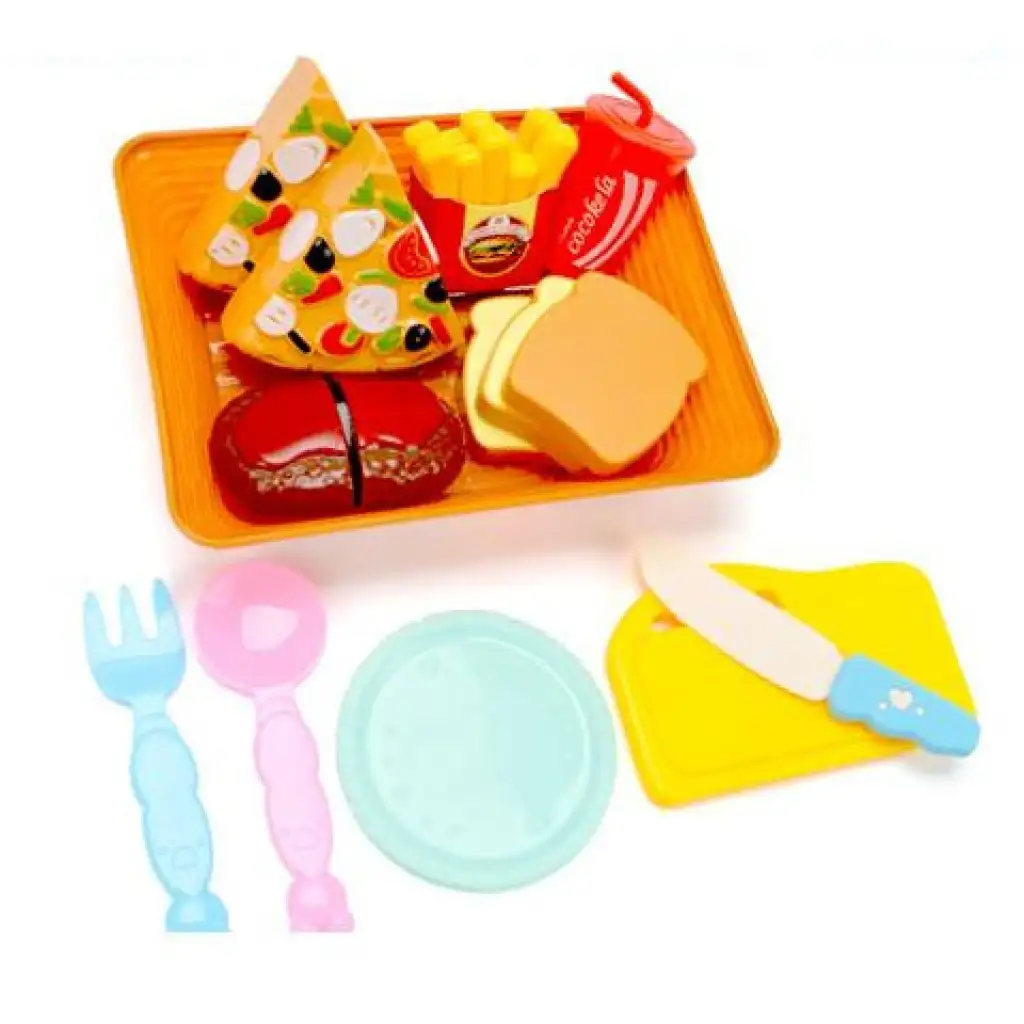 Reggeliző játékszett pizzával és kiegészítőkkel 12db-os