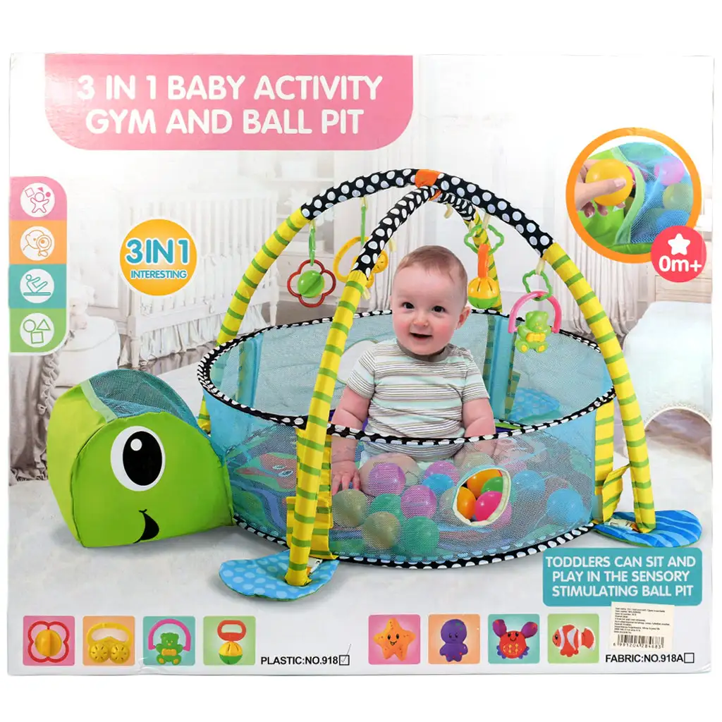 Teknősbékás bébi medence labdákkal és kiegészítőkkel 70x90cm kép 7