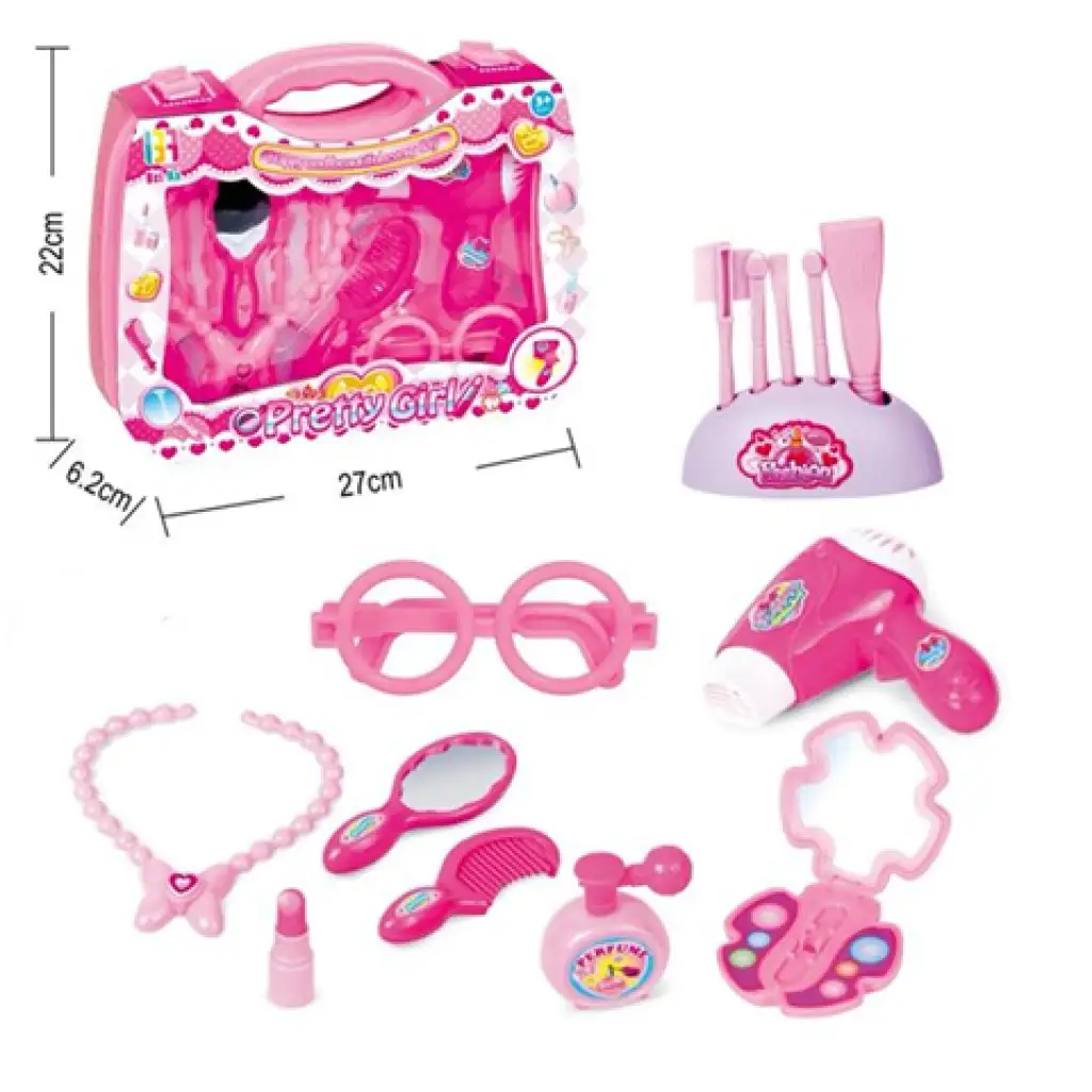 Pretty Girl pink szépségszett hordozható bőröndben szemüveggel és kiegészítőkkel kép 2