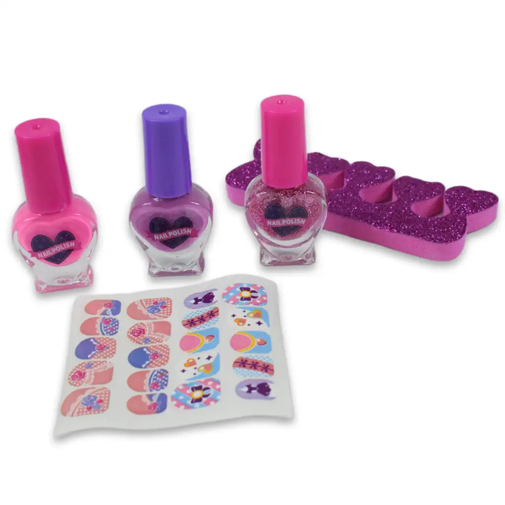 Nail Art: Manikűr szett bőrönddel, körömlakkokkal és kiegészítőkkel kép 3