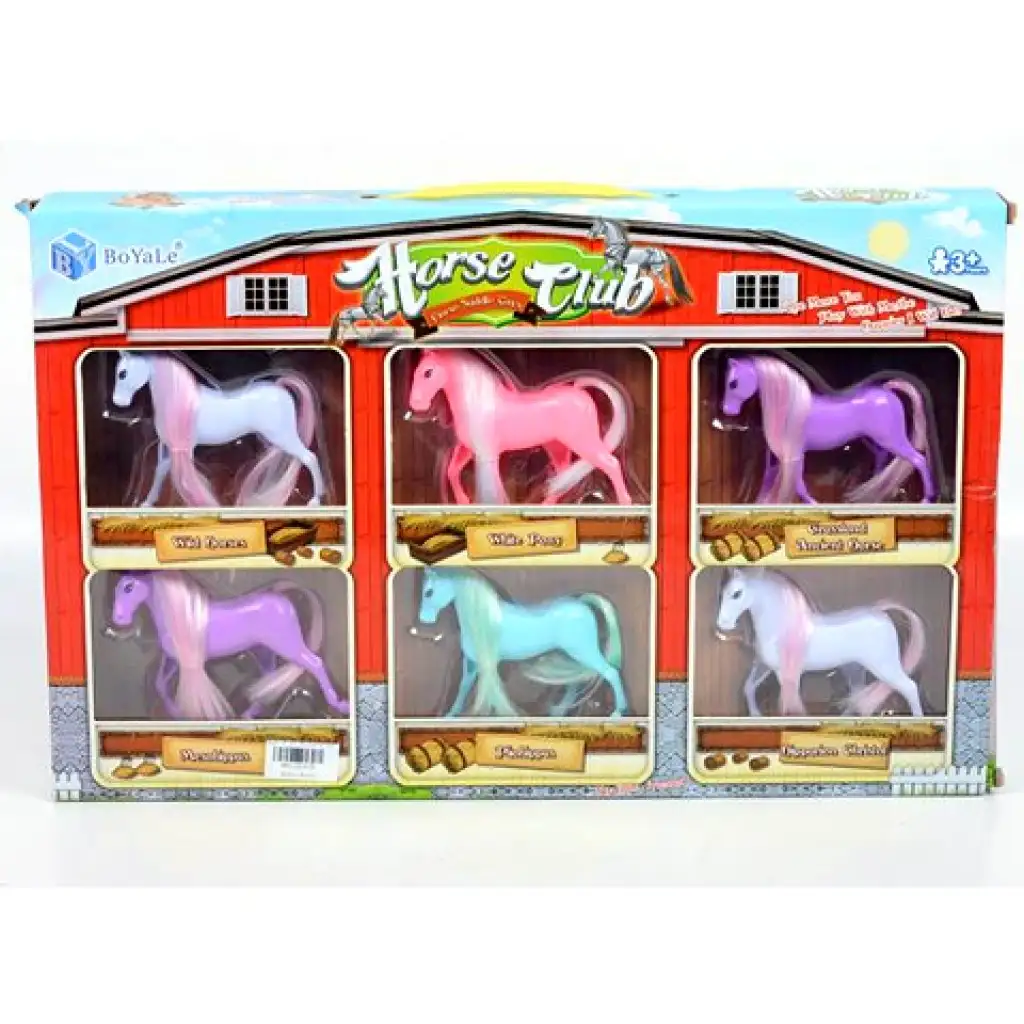 Színes lófigura 6db-os szett