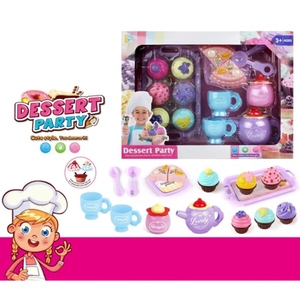 Műanyag tea és sütemény szett kiegészítőkkel kép 2