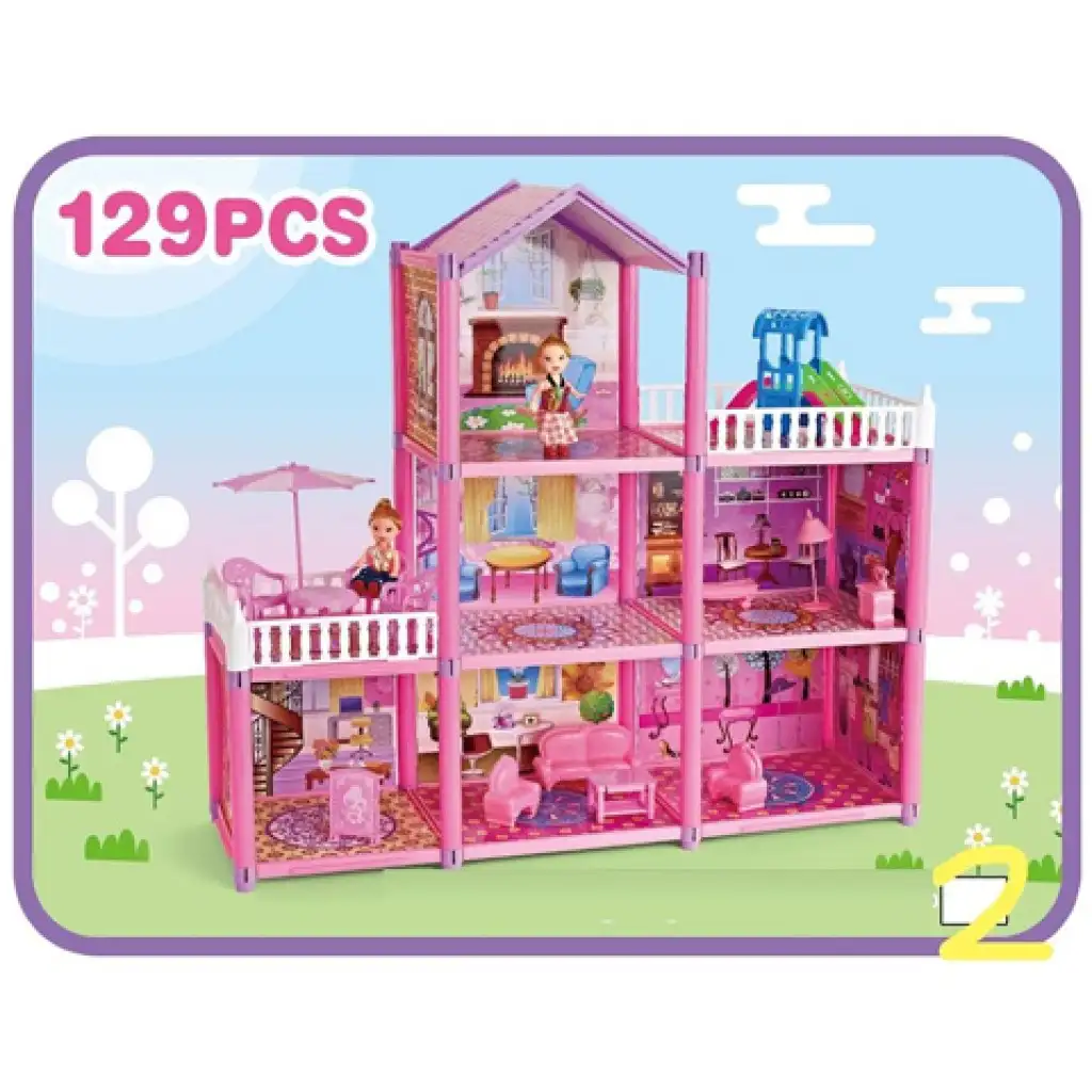 Építsd magad! babaház babával és kiegészítőkkel 129db-os játékszett