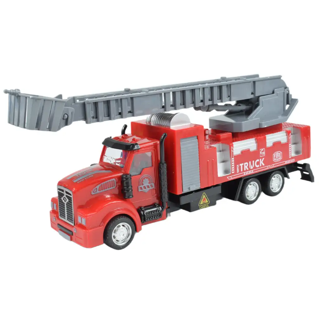 City Truck: Átalakítható lendkerekes tűzoltósági teherautó jelzőtáblákkal 19cm kép 2