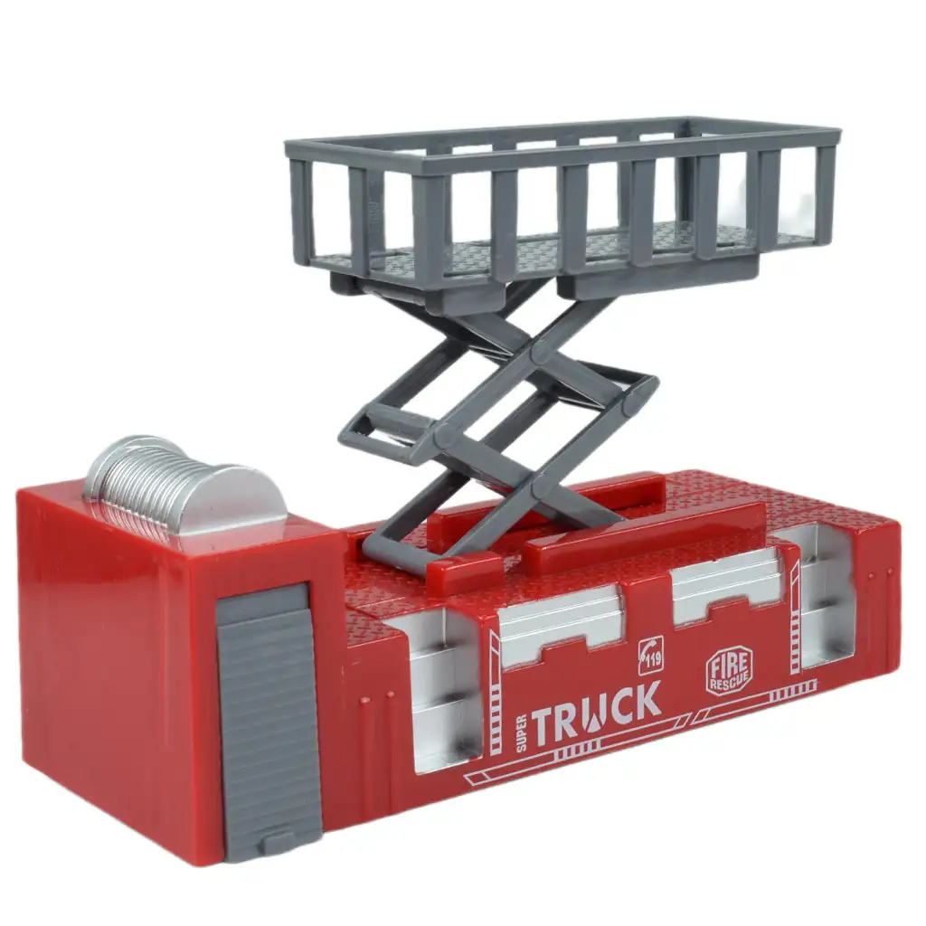 City Truck: Átalakítható lendkerekes tűzoltósági teherautó jelzőtáblákkal 19cm kép 3