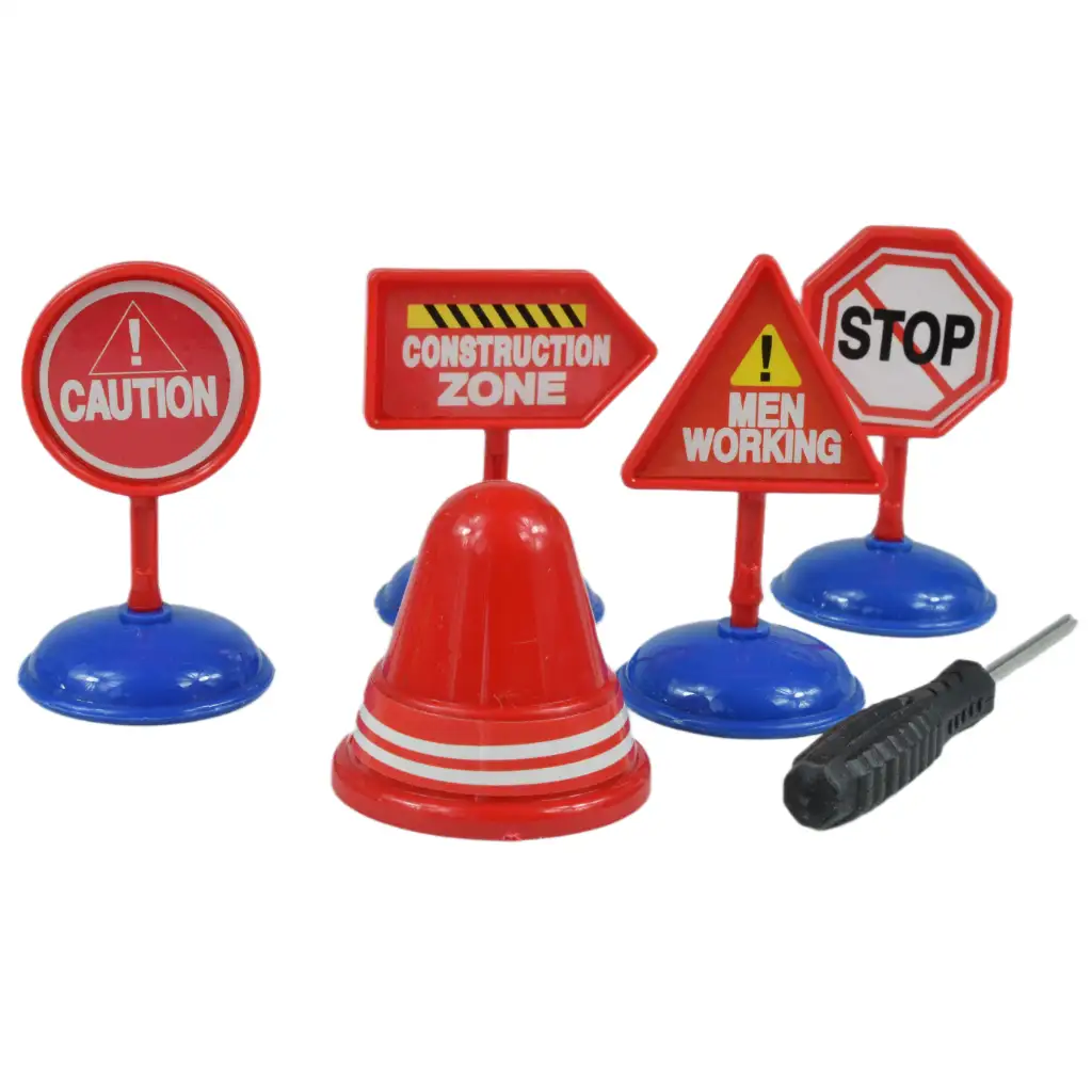 City Truck: Átalakítható lendkerekes mentőcsapat teherautó jelzőtáblákkal 19cm kép 5