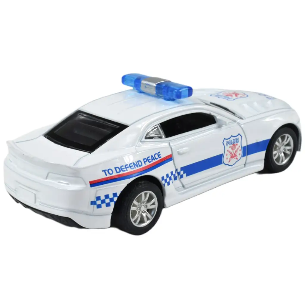 Police Cars: Hátrahúzós fém rendőrautó többféle változatban 11cm 1db kép 7