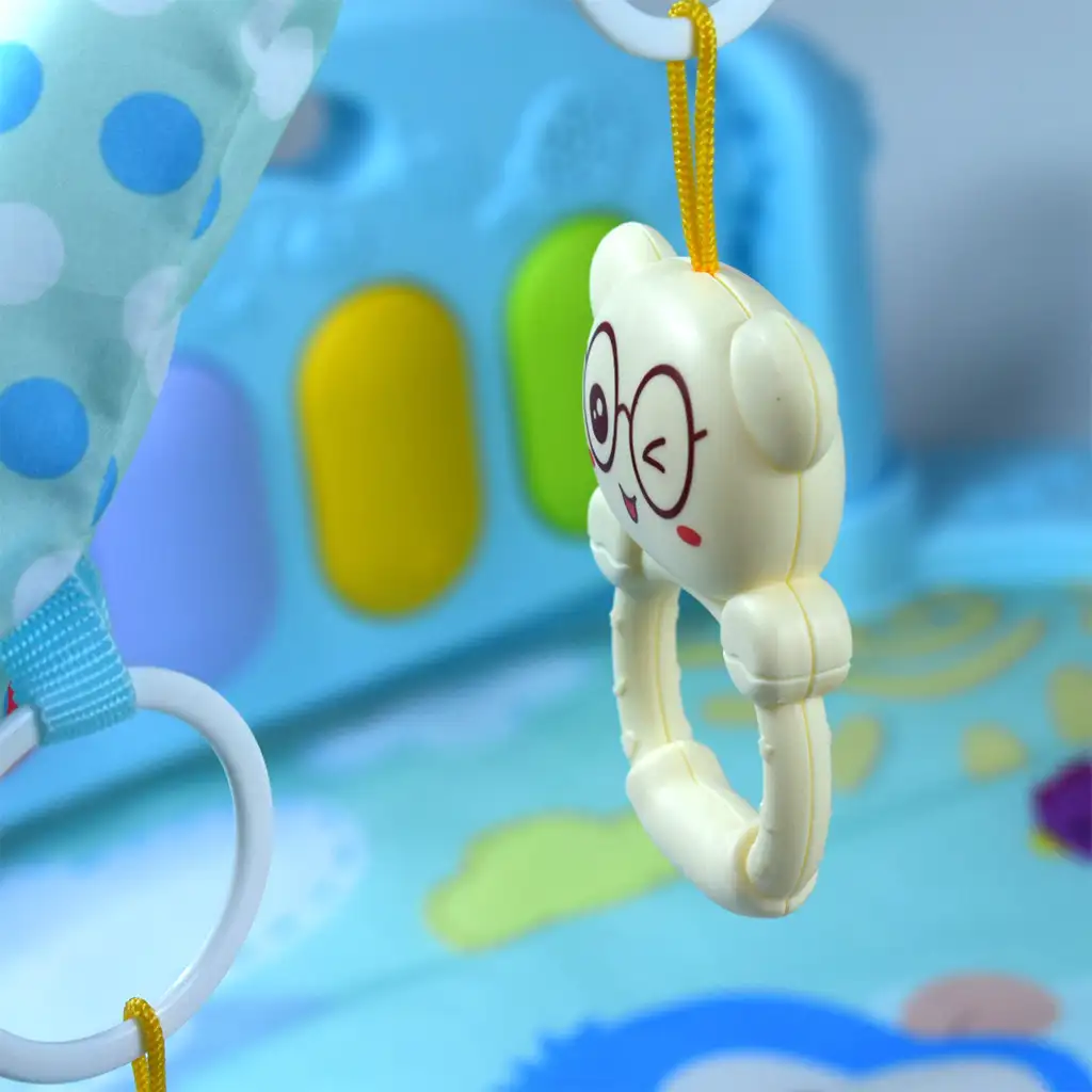 Oroszlános kék játszószőnyeg bébi zongorával  64x78cm kép 3