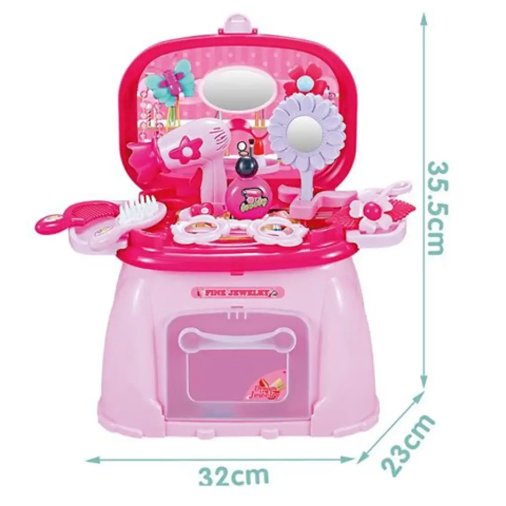 Fésülködő asztal szett hordozható ülőkében 32x23x35,5cm kép 2