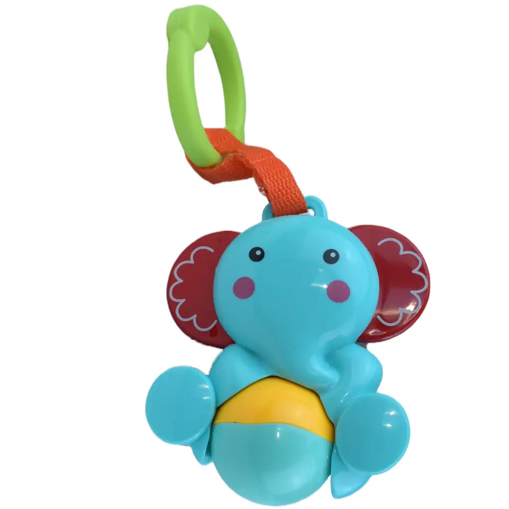 Sun Baby: Vidám elefánt BPA mentes bébi csörgő, forgó gömbbel kép 2