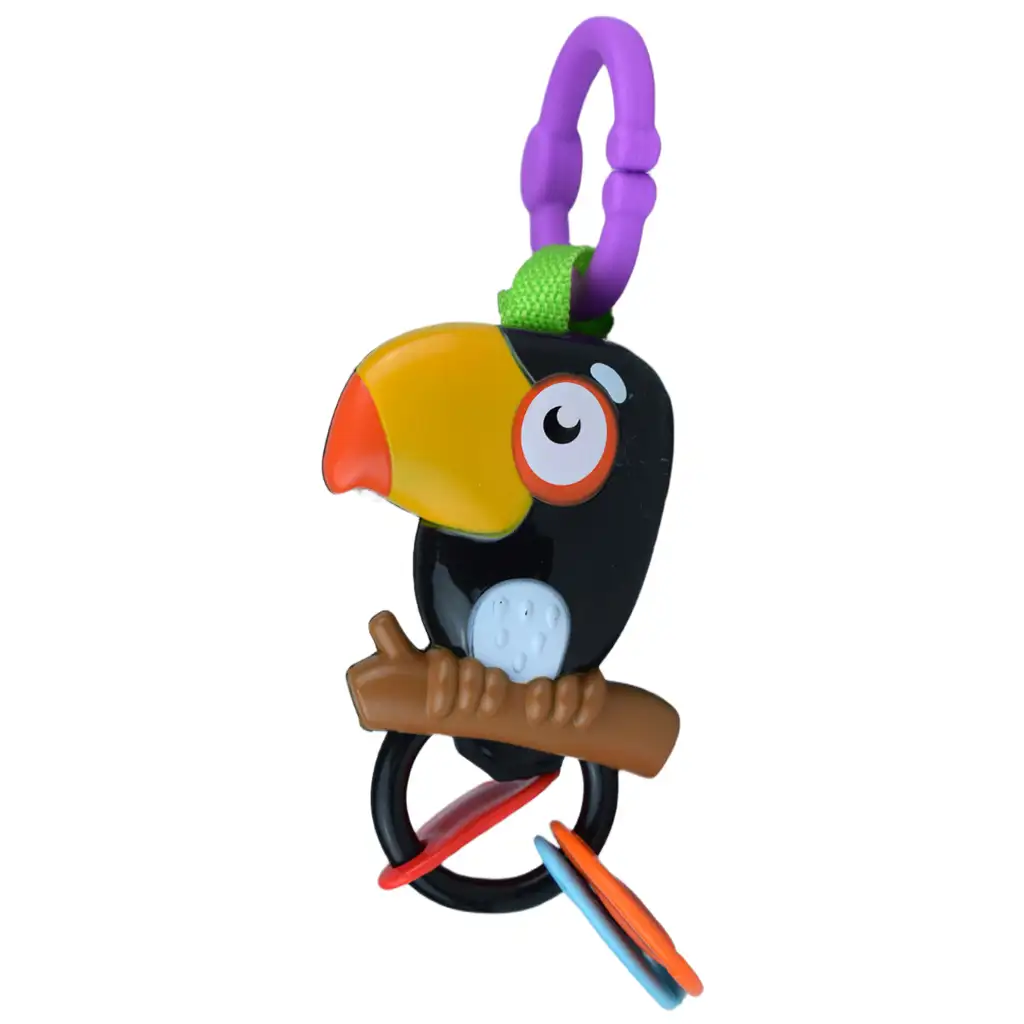 Sun Baby: Vidám tukán BPA mentes bébi csörgő és rágóka kép 2