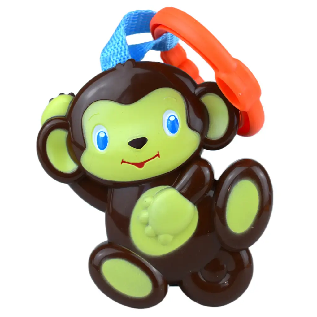 Sun Baby: Vidám majom BPA mentes bébi csörgő kép 2