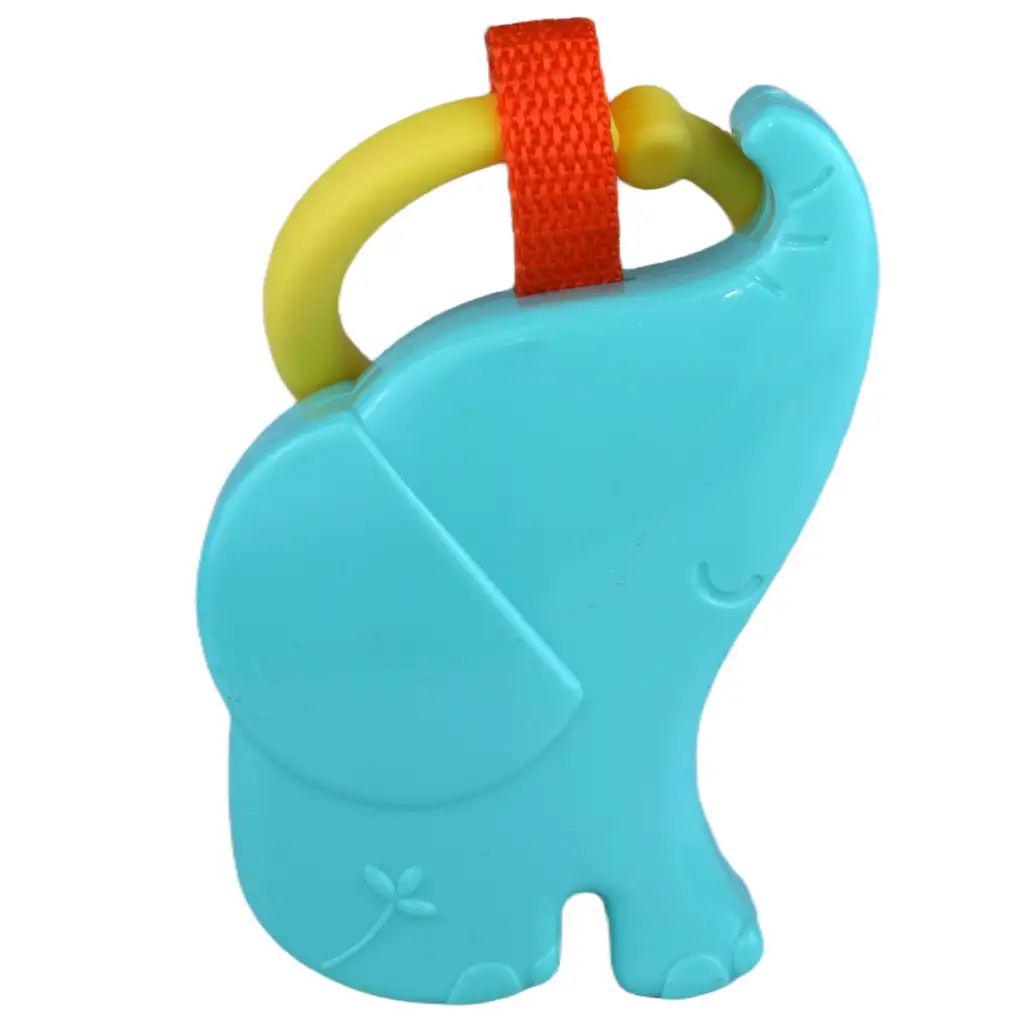 Sun Baby: Vidám elefánt BPA mentes kék bébi csörgő kép 3