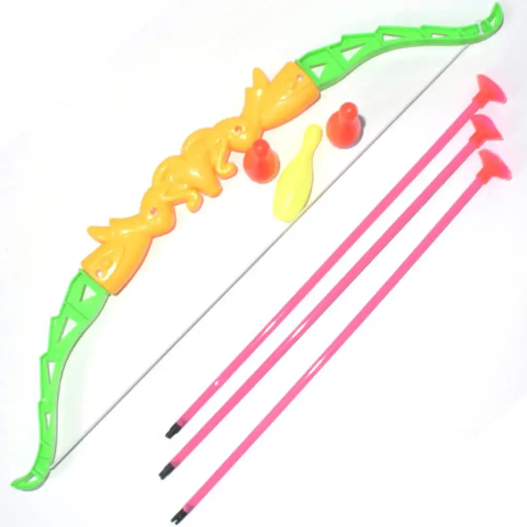 Íj szett tapadókorongos nyílvesszőkkel és bowling bábukkal 46cm kép 2