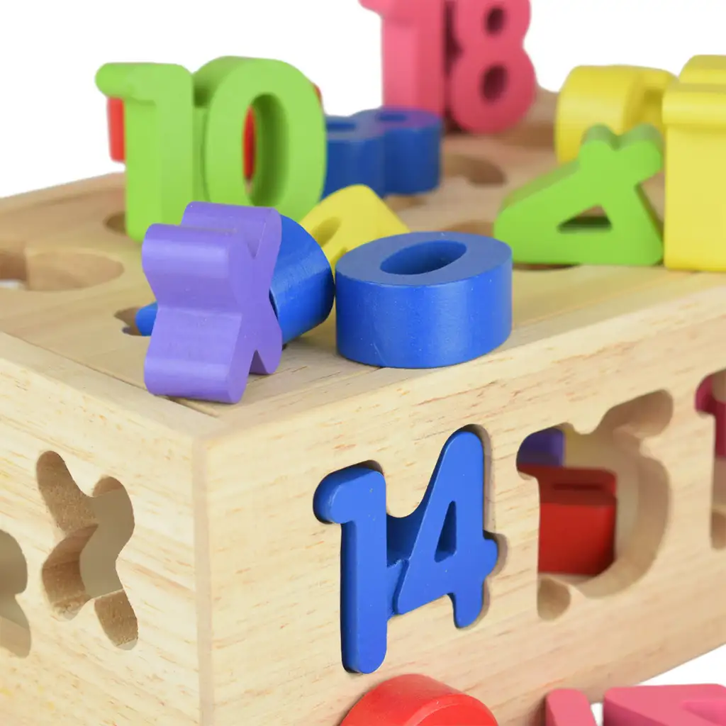 Beilaluna: Fa formaválogatós húzható kocsi számokkal kép 3