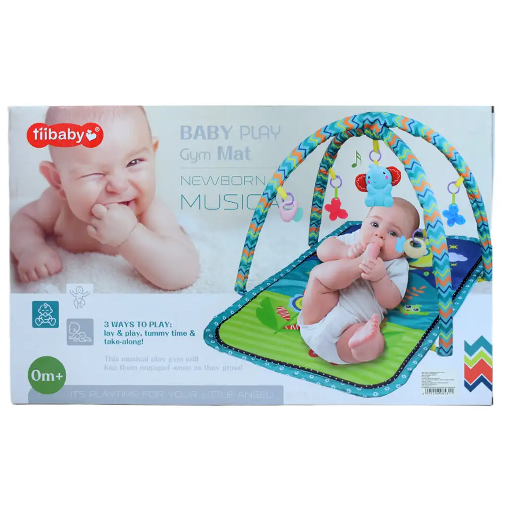 Vidám állatos bébiszőnyeg rágókával és zenével 77x43cm kép 7