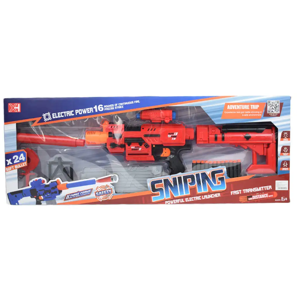 Sniping: Elektromos átalakítható óriás szivacslövő fegyver töltényekkel és céltáblával 79cm kép 17