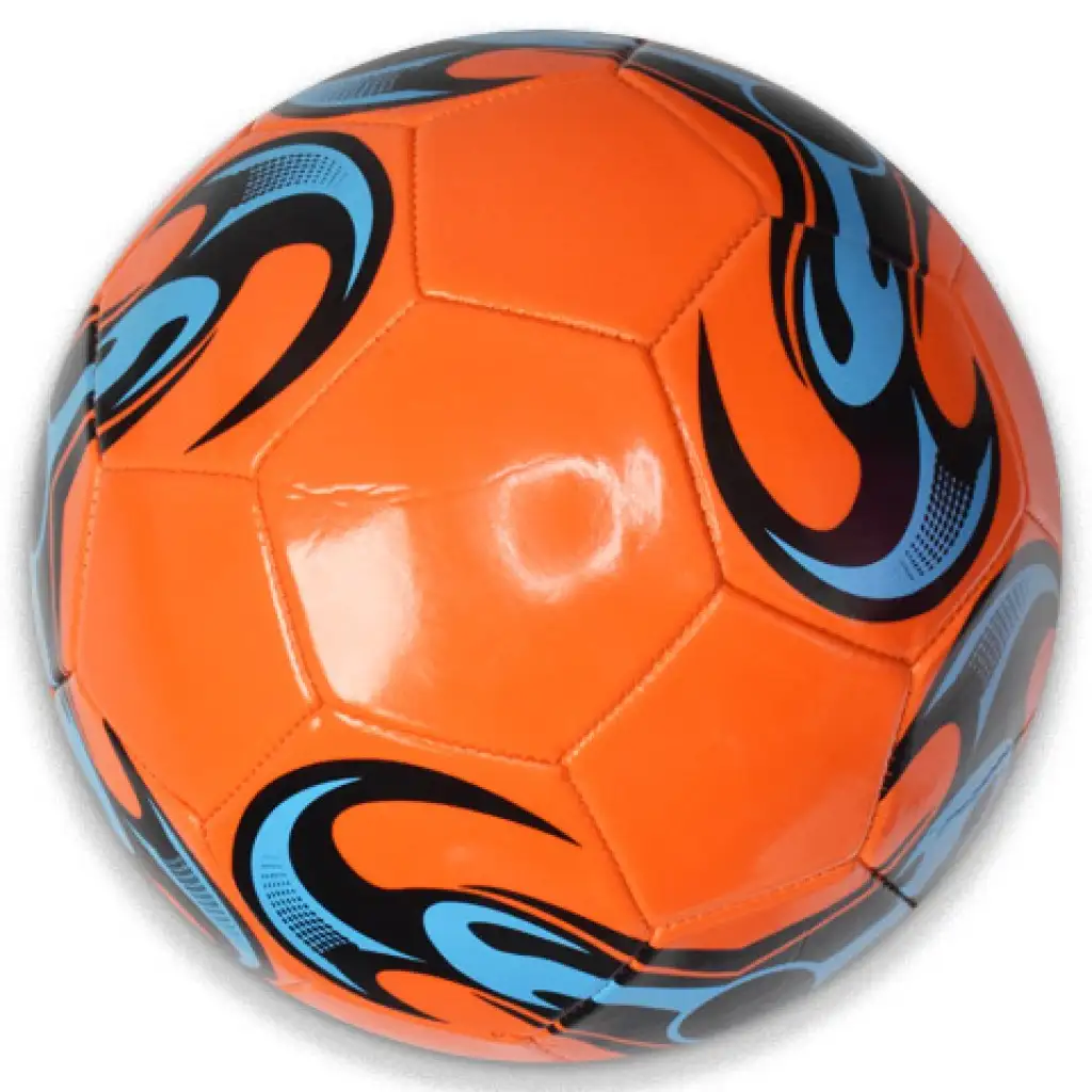 Színes mintás műbőr focilabda többféle változatban 22cm kép 2