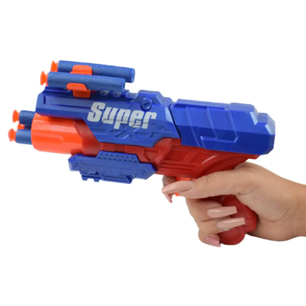 Super Gun: Szivacslövő fegyver töltényekkel 12 méteres lövő távolsággal 23x13cm kép 5