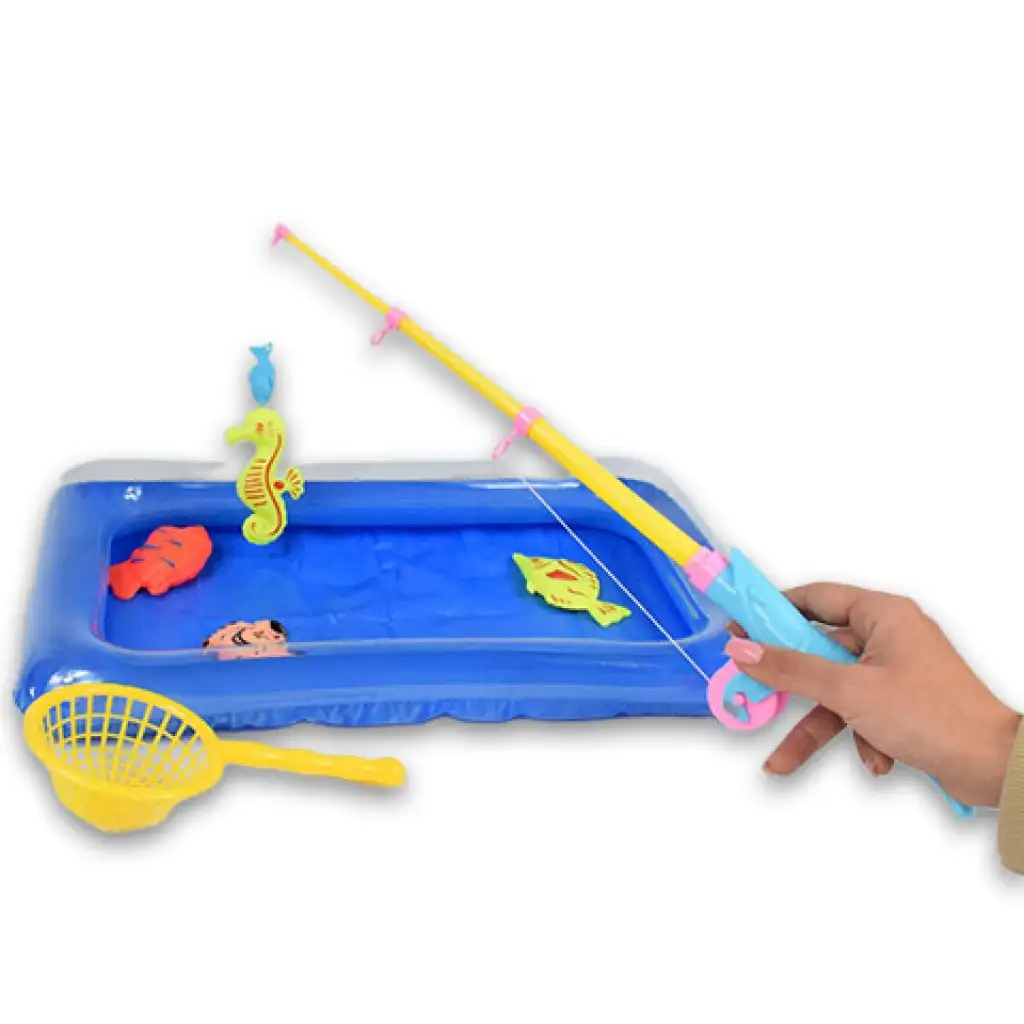 Horgászjáték felfújható medencével és teleszkópos horgászbottal kép 2