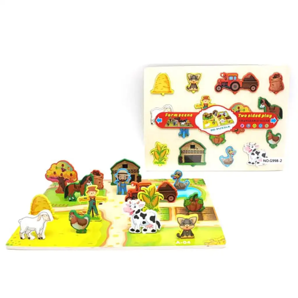A farm állatai fa kétoldalú forma puzzle