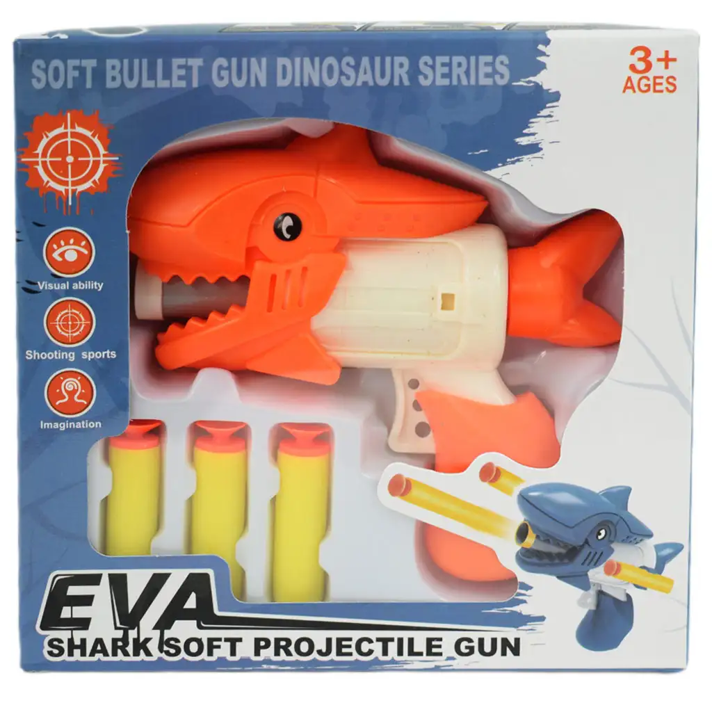 Shark Attack: Szivacslövő fegyver tölténnyel 13cm kép 4