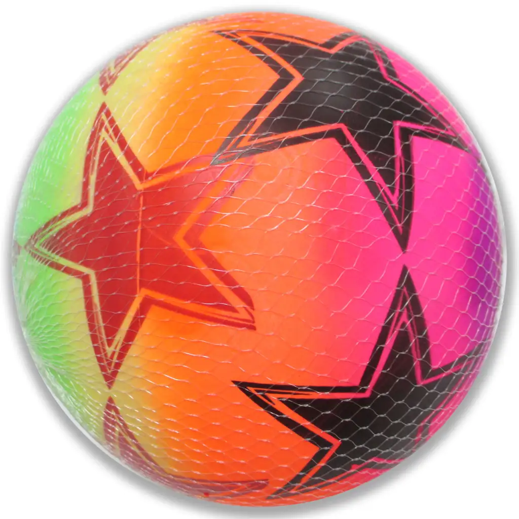 Szivárványos csillagmintás gumilabda 23cm
