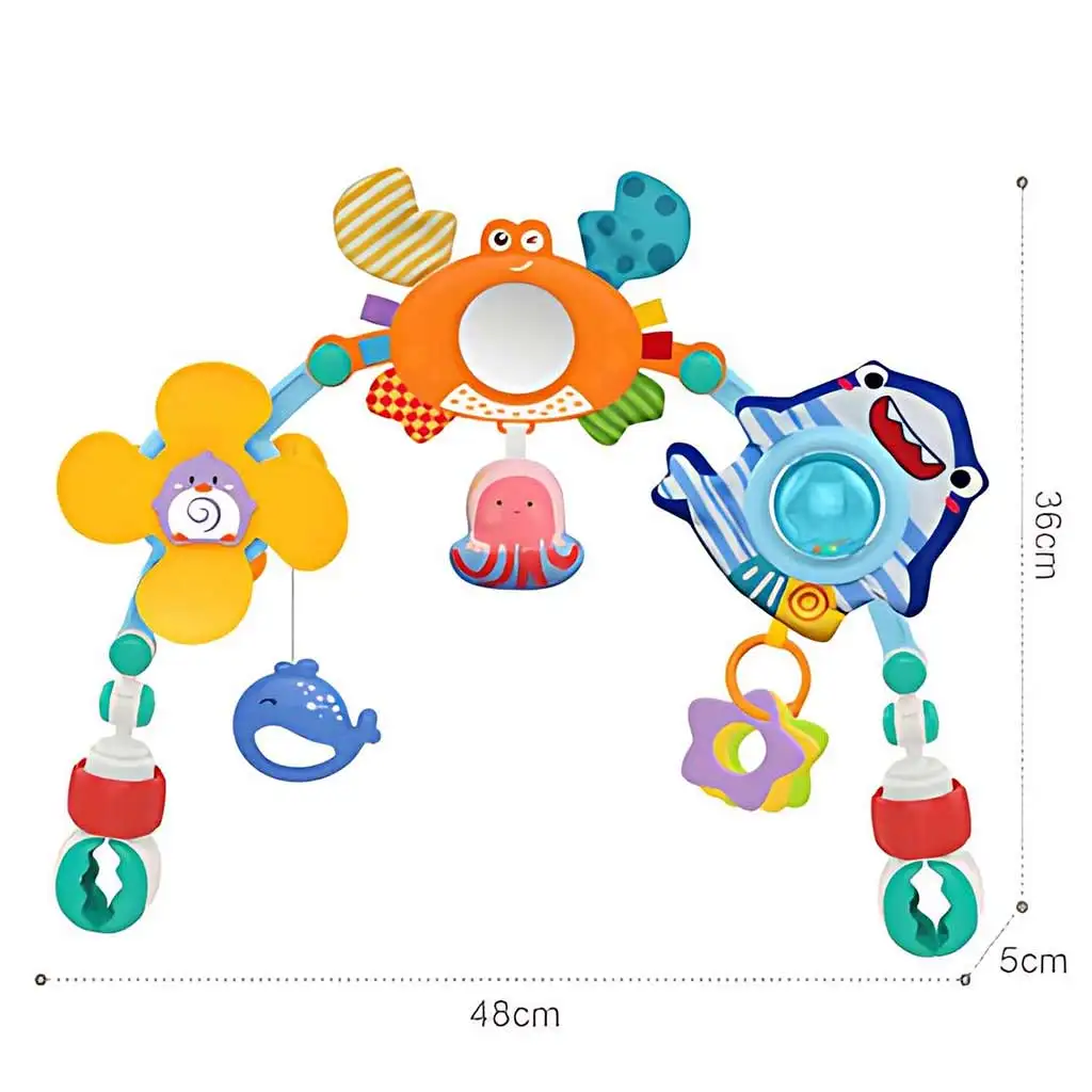 Happy World: Kiságyra vagy babakocsira rögzíthető tengeri állatos játék boltív 48x36cm kép 2