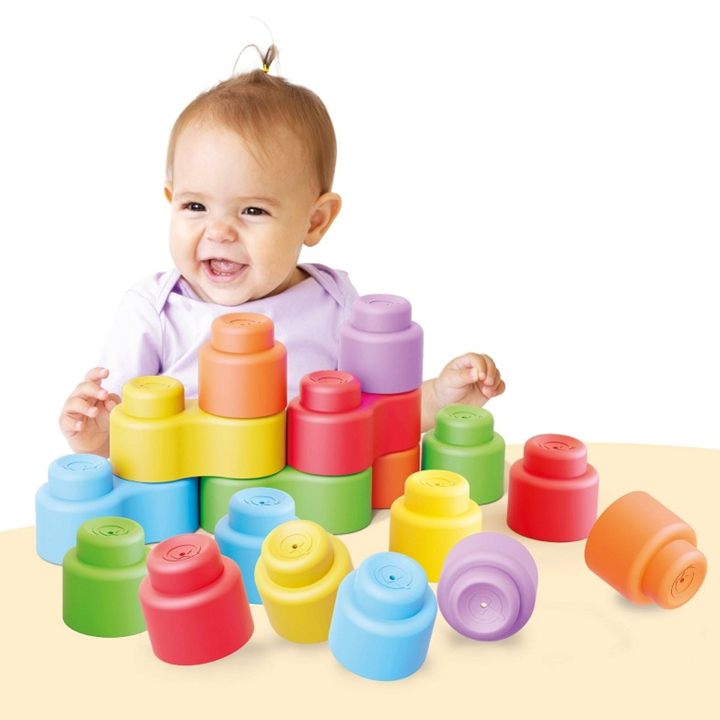 Quercetti: Momy Soft 28 db-os puha építőkocka szett kép 3