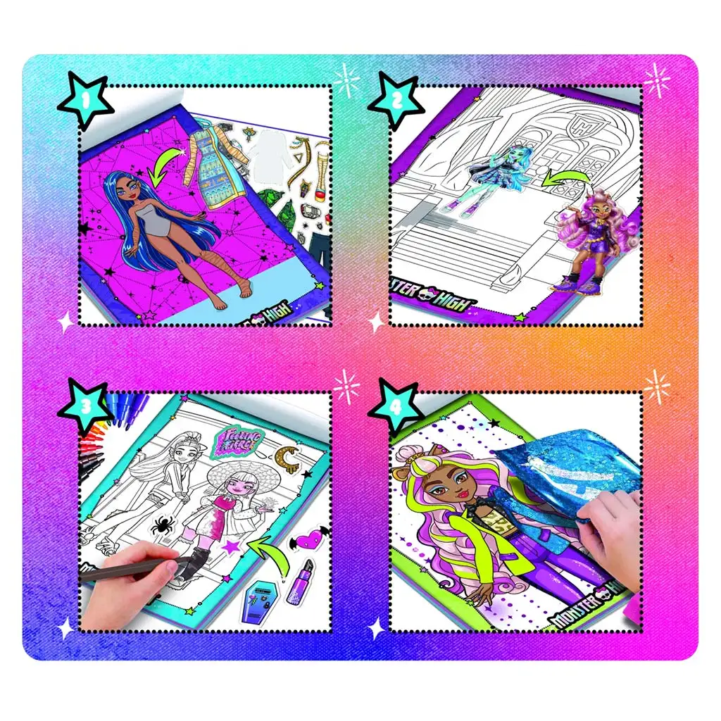 Monster High: Kreatív színező és öltöztető szett - Lisciani kép 3